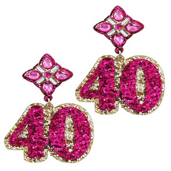 HAPPY BIRTHDAY PINK ACRYLIC GLITTER ICONIC YEAR 16 21 30 40 50 60 NEW - Picture 8 of 10